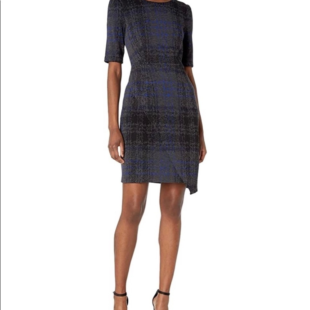 Betsey Johnson asymmetrical jumbo plaid dress